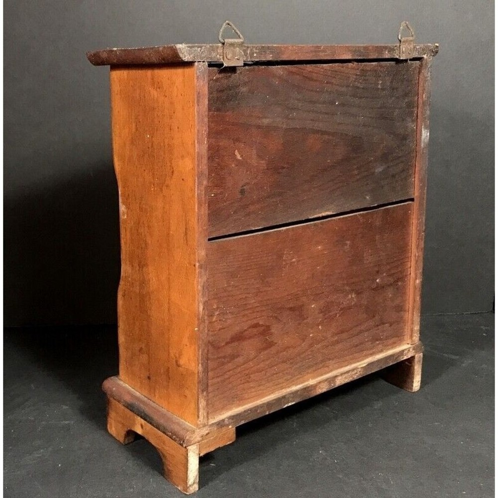 Vintage Spice cabinet German Rustic Wood farmhouse kitchen decor primitive prop - Picture 5 of 12